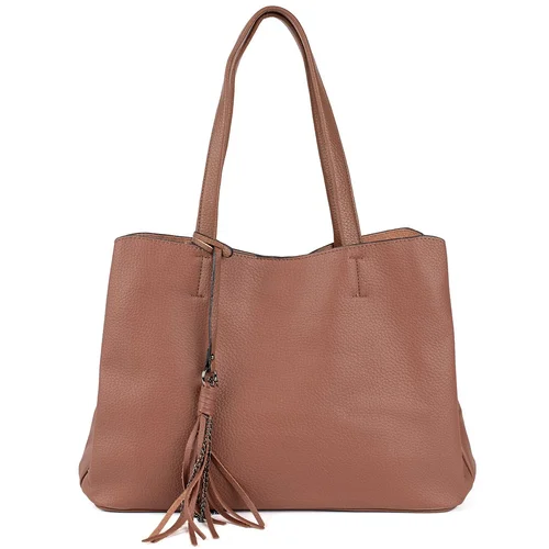 Shelvt Brown large bag with tassels