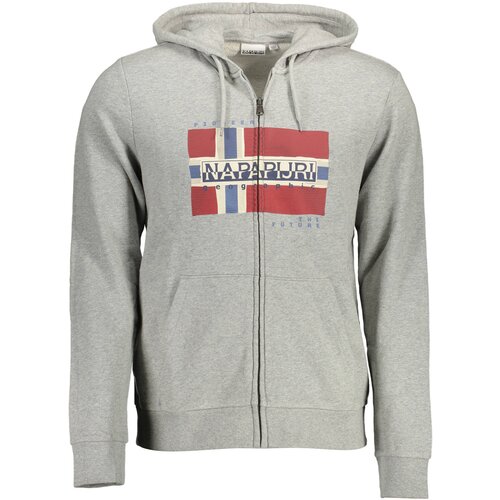 Napapijri SWEATSHIRT WITH ZIP MAN GRAY Slike
