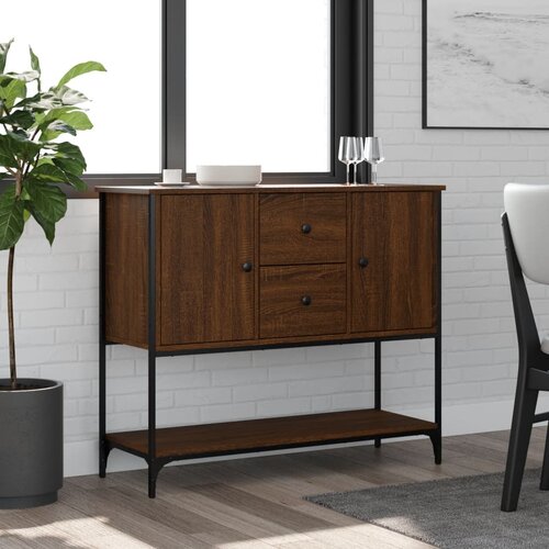 VidaXL Komoda smeđa boja hrasta 100 x 36 x 85 cm konstruirano drvo Slike
