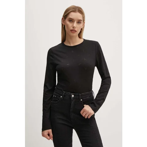 Calvin Klein Jeans Majica z dolgimi rokavi ženska, črna barva, J20J223628