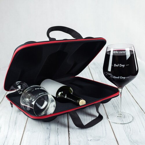  Ovitek za steklenico vina z vinskimi kozarci diVinto Who Cares Diamond Cene