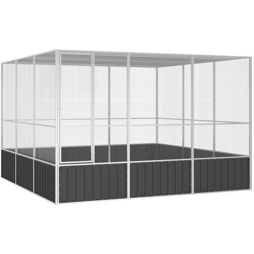 vidaXL Ptičja kletka antracit 302,5x324,5x211,5 cm pocinkano jeklo Cene