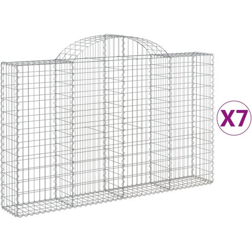  Lučne gabionske ko&amp;scaron;are 7 kom 200x30x120/140cm pocinčano željezo Slike