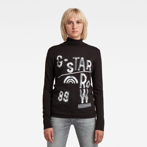 G-star Top - 89 mock slim l\s black Cene