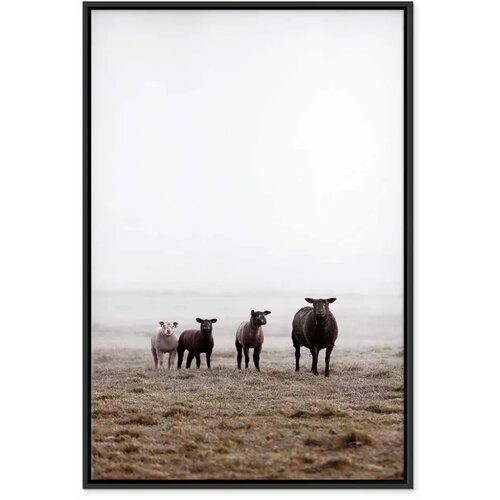  Slika - Friends in the Morning (1 Part) Vertical 80x120 U crnom drvenom okviru Slike