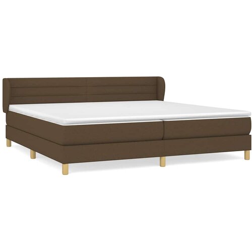  Krevet s oprugama i madracem tamnosmeđi 200x200 cm od tkanine Slike