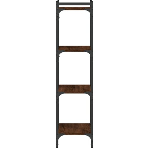  Regal za knjige 4 razine smeđa boja hrasta 40x30x120 cm drveni Slike