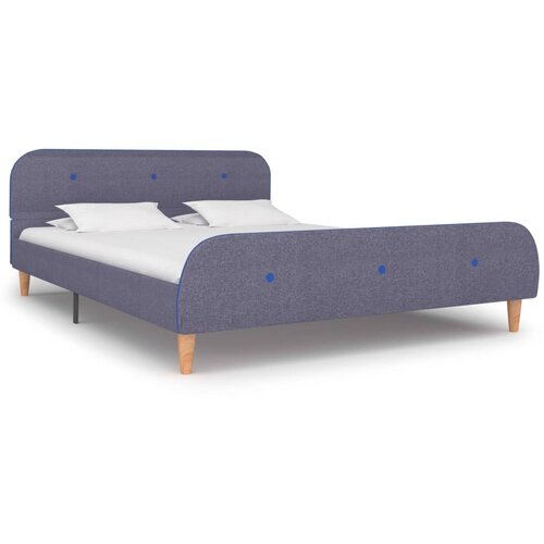 VidaXL Okvir kreveta bez madraca svjetlosiva tkanina 135x190 cm Slike