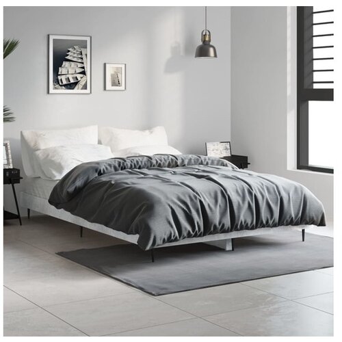 VidaXL Posteljni okvir betonsko siv 120x190 cm inzenirski le Slike