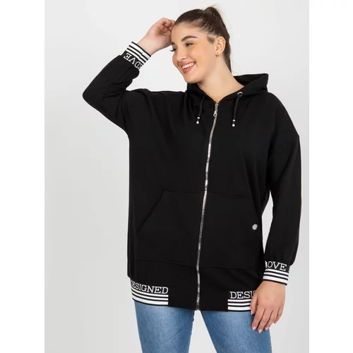 Fashion Hunters Women's black plus size zip up hoodie