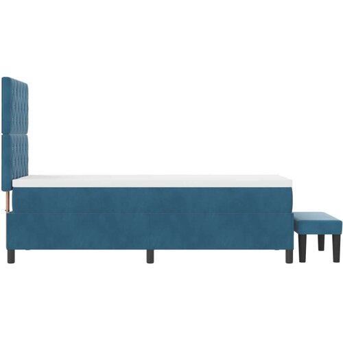  Krevet s podnicom s madracem i klupom tamnoplavi 80x200 cm samet Slike
