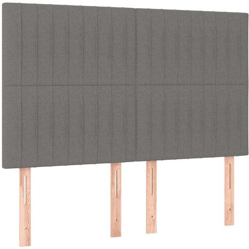  Krevet s oprugama i madracem tamnosivi 140x190 cm od tkanine Slike