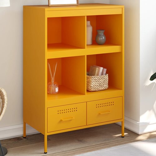 vidaXL Visoka omara gorčično rumena 68x39x101,5 cm valjano jeklo Cene