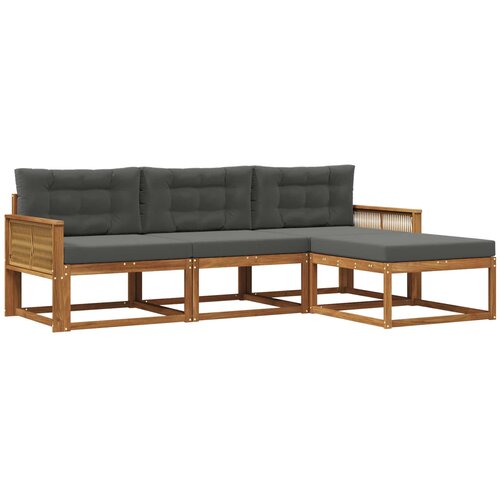 vidaXL Zunanja garnitura za sedenje 4 pcs Naravna in antracitna, (5000279587) Cene