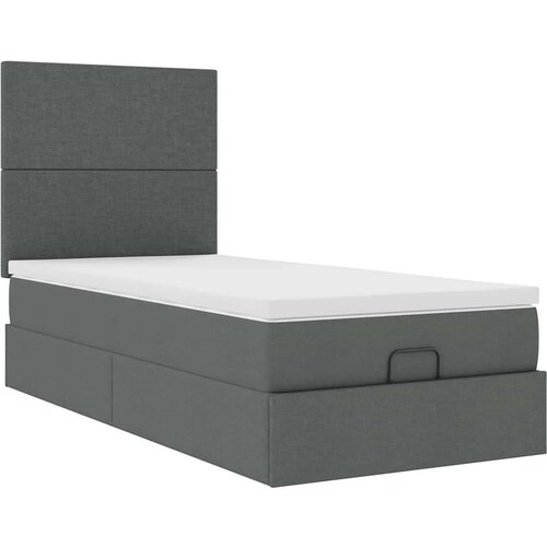 VidaXL otomanski okvir kreveta s madraca tamnosivi 80x200cm od tkanine Slike