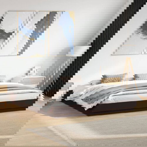Furnova Posteljni okvir črn 180x200 cm inženirski les, (21934596) Slike
