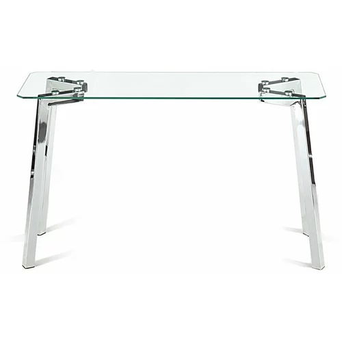 Tomasucci Stranska mizica s stekleno mizno ploščo v srebrni barvi 40x125 cm –