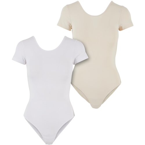 UC Ladies Women's Organic Stretch Jersey Body - 2-Pack White+Beige Cijene