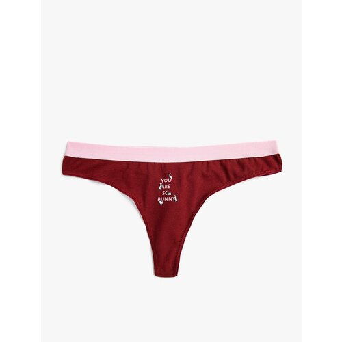 Koton String Panties Slogan Printed Ribbed Slike