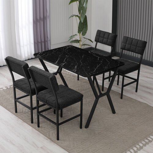 Hanah home Trpezarijski sto i stolice Dubai, antracit Slike
