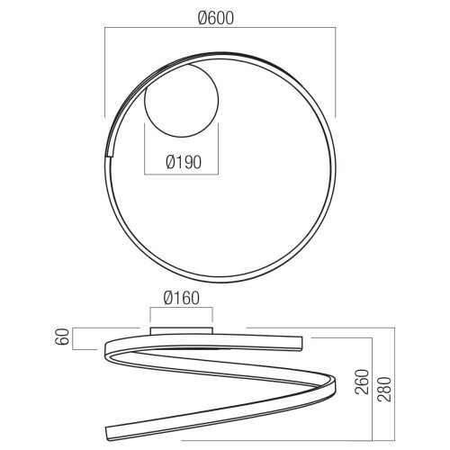  Redo 01-4010 - LED prigu&amp;scaron;iva stropna svetiljka SCROLL LED/38W/230V bela Slike