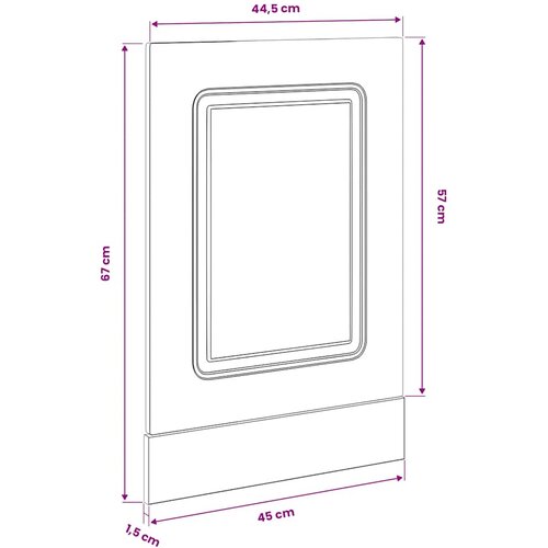  Ploča za perilicu posuđa Kalmar 45x1,5x57 cm konstruirano drvo Siva Slike