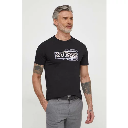 Guess Kratka majica moški, črna barva