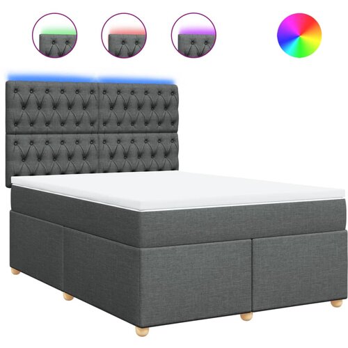 Maison Chic Box spring postelja - Vzmetna postelja z vzmetnico temno siva 140x200 cm blago SL10910, (21901951) Cene