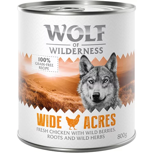 Wolf of Wilderness Ekonomično pakiranje: 24 x 800 g - NOVO Wide Acres - piletina