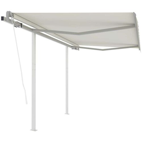 Automatska tenda na uvlačenje sa stupovima 3 x 2 5 m krem Slike