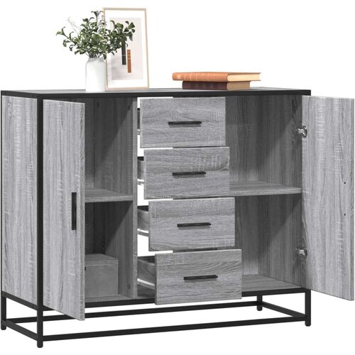  Komoda siva sonoma 92x35x76 cm inženirski les, (5000218074) Cene