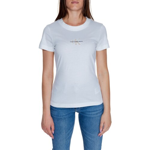 Calvin Klein Jeans Majice s kratkimi rokavi MONOLOGO TEE J20J223563 Bela Cene