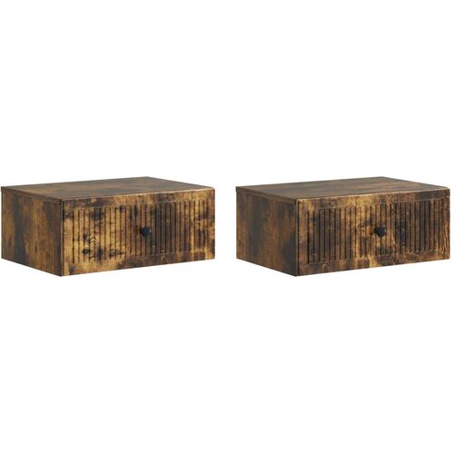  Noćni ormar s ladicama 2 pcs Dimljeni hrast 49 x 34 5 x 20 cm - Dimljeni hrast 2 Cene