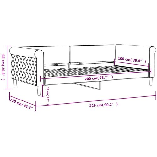 vidaXL Dnevni krevet tamnozeleni 100 x 200 cm baršunasti Cene