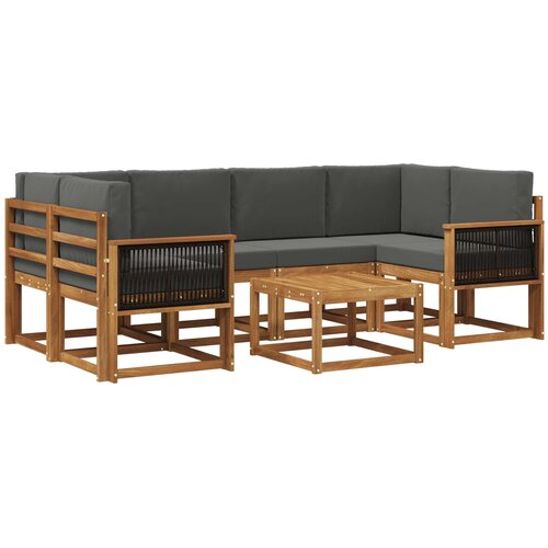 vidaXL Zunanja garnitura za sedenje 5 pcs Naravna in antracitna, (5000279491) Cene
