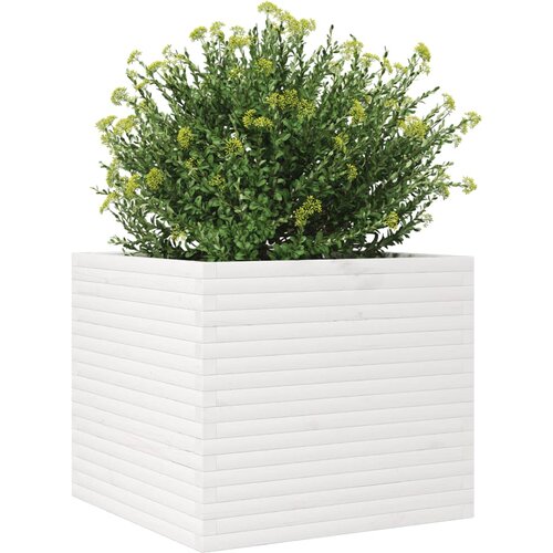  Vrtna sadilica bijela 80x80x68,5 cm od masivne borovine Slike