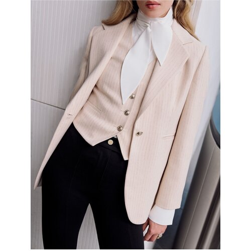 Koton Double Breasted Blazer Jacket Pocket Buttoned Hip Length Slike