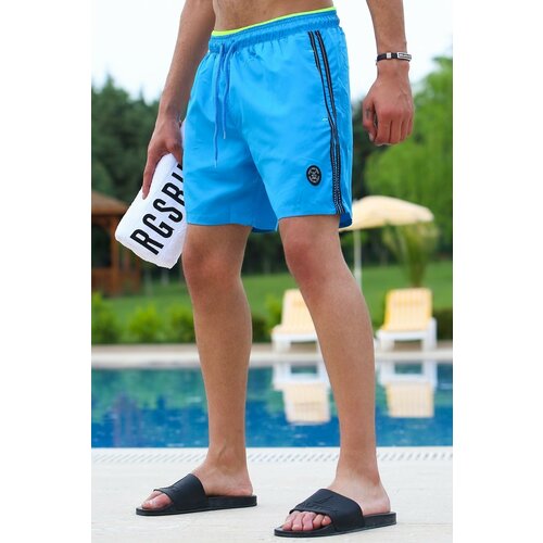 Madmext Swim Shorts - Turquoise - Plain Cene