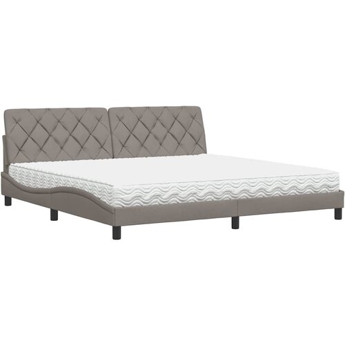 VidaXL Postelja z vzmetnico taupe 200x200 cm blago, (22053136) Slike