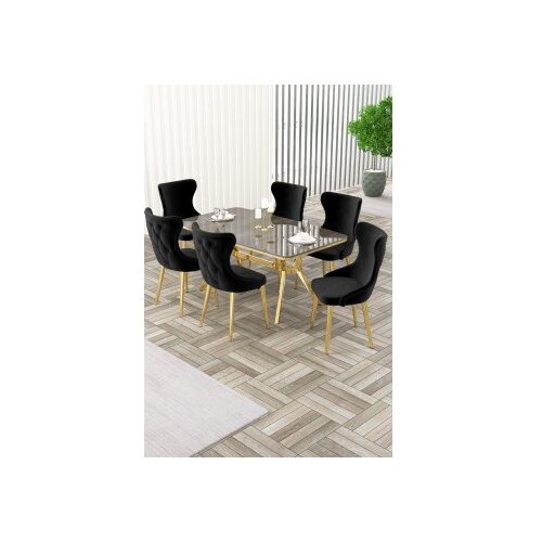 Hanah home trpezarijski set, 7 dijelova, crni Cene