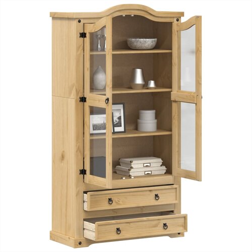  Vitrina sa staklom Corona 99x43x187 cm masivna borovina Cijene