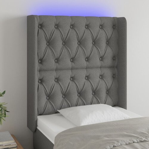  LED uzglavlje tamnosivo 83 x 16 x 118/128 cm od tkanine Cene