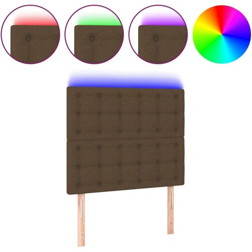  LED uzglavlje tamnosmeđe 100x5x118/128 cm od tkanine Slike