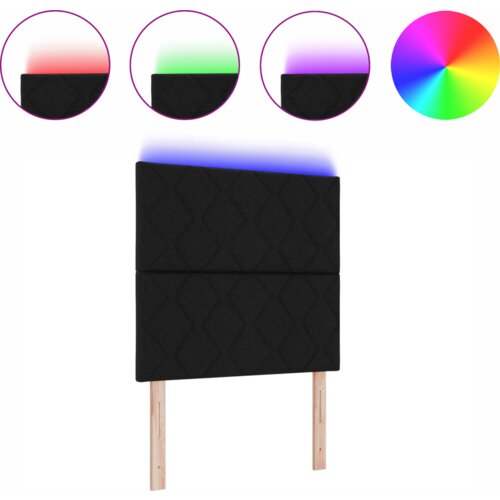 vidaXL LED glava postelje z diamantnimi bloki, črna, 100 cm, tkanina Cene