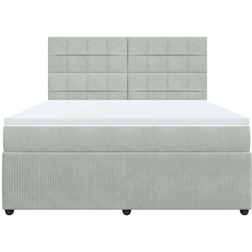 VidaXL Krevet s oprugama i madracem svjetlosivi 180x200 cm bar&amp;scaron;unasti Slike