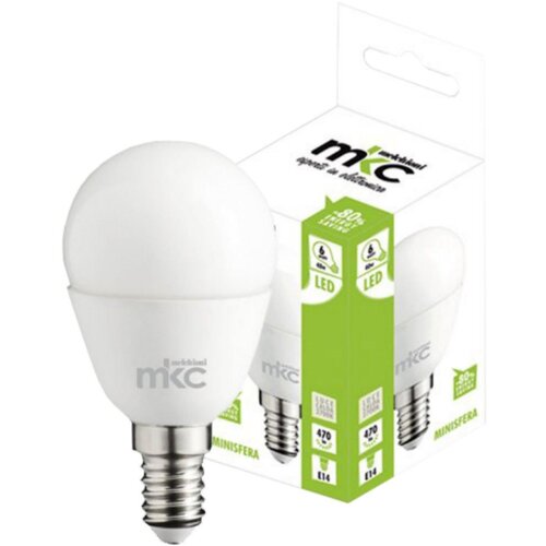 Mkc Sijalica LED MINISFERA 6W, E14, 4000K,220V AC,prirodno bijela svjetlost, Bijela Slike