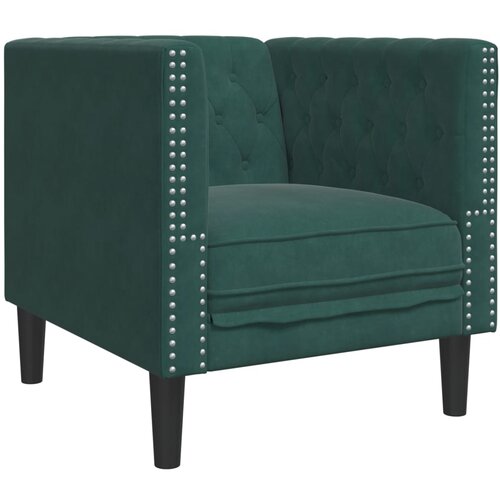vidaXL Chesterfield kavč stol Temno zeleni žamet, (21749696) Cene