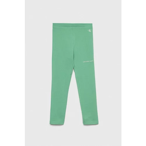 Calvin Klein Jeans Dječje tajice boja: zelena, s tiskom