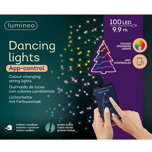 Lumineo bežične lampice za jelku sa 100 led dioda colour changing 990cm Slike