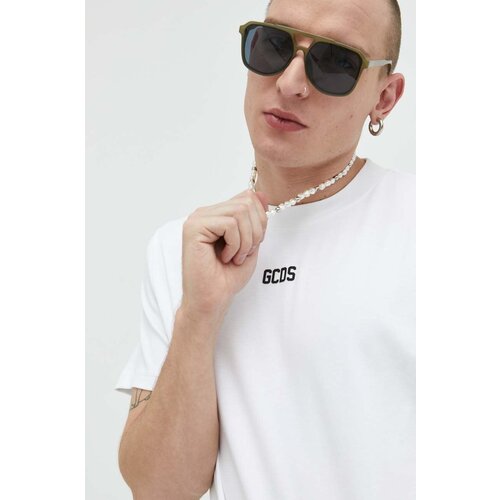 Gcds Bombažna kratka majica bela barva Slike